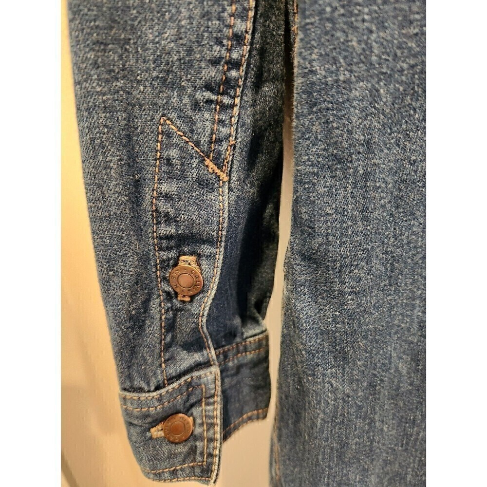 Calvin Klein Denim Shirt Dress Midi Length Long Sleeve Button Up sz 11 - Picture 4 of 10